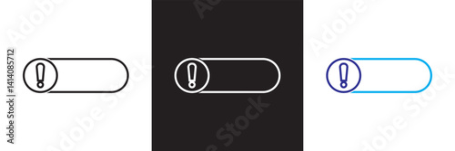 Warning  icons. Alert, caution, danger, error icon etc. Vector for websites, mobile interfaces, presentations, banner, visual branding etc. Vector illustration. isolated on white and black background.