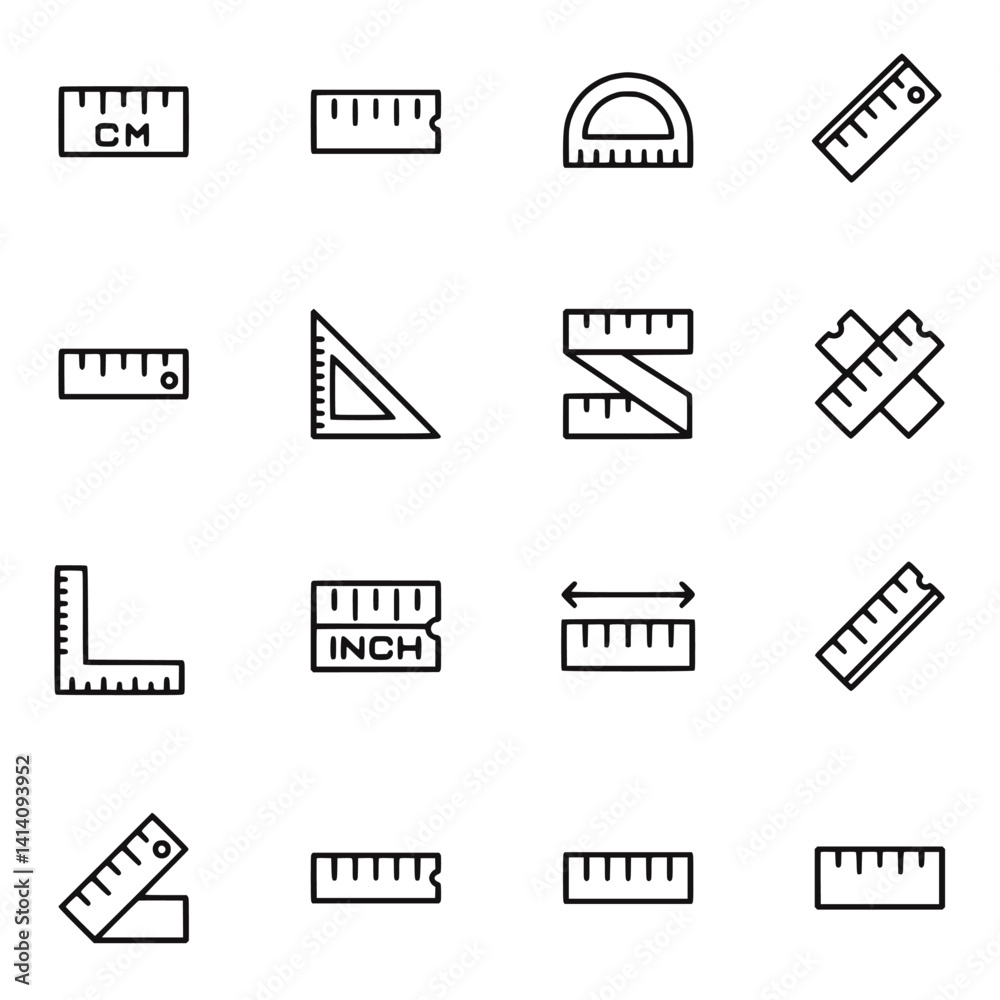 set of icons Ruler vector illustration set of icons Ruler vector illustration