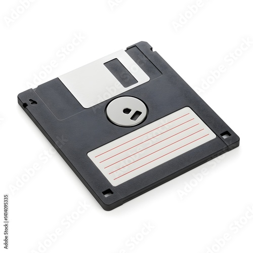Vintage floppy disk, obsolete data storage technology and retro computer era