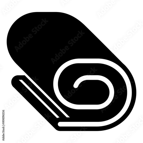Sweet puff roll solid icon, sweets pastry concept. Vector graphics. Roll biscuit bread, bakery sign on white background, glyph style mobile or design.