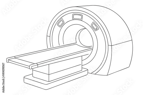 Medical MRI Equipment Sketch Art