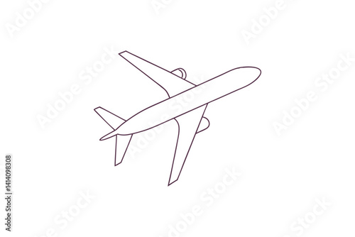 Cloud-Slicing Aircraft in the Sky Line Art