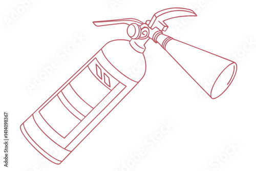 Fire Extinguisher Safety Equipment Line Drawing