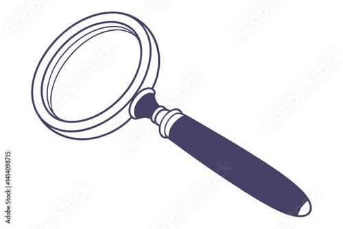 Magnifying Glass Icon Line Drawing
