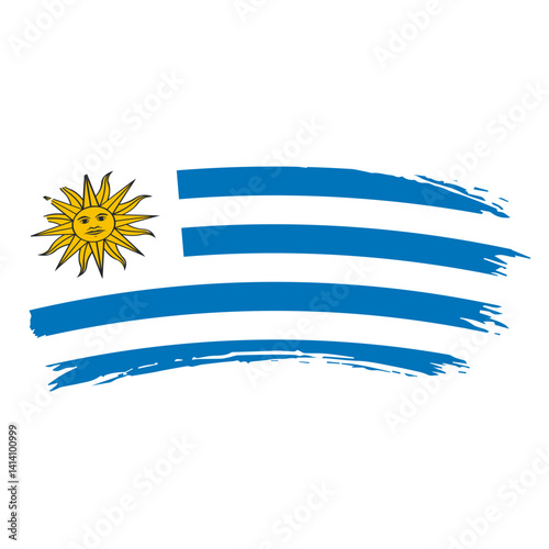 Uruguayan Flag Brushstroke,...