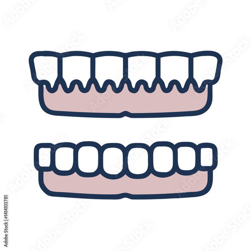 Upper and Lower Teeth Set Icon Design