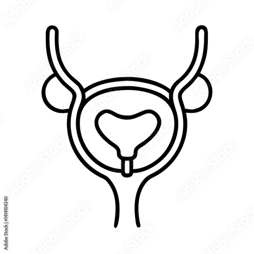Urinary Bladder with Attached Ureters Icon Design