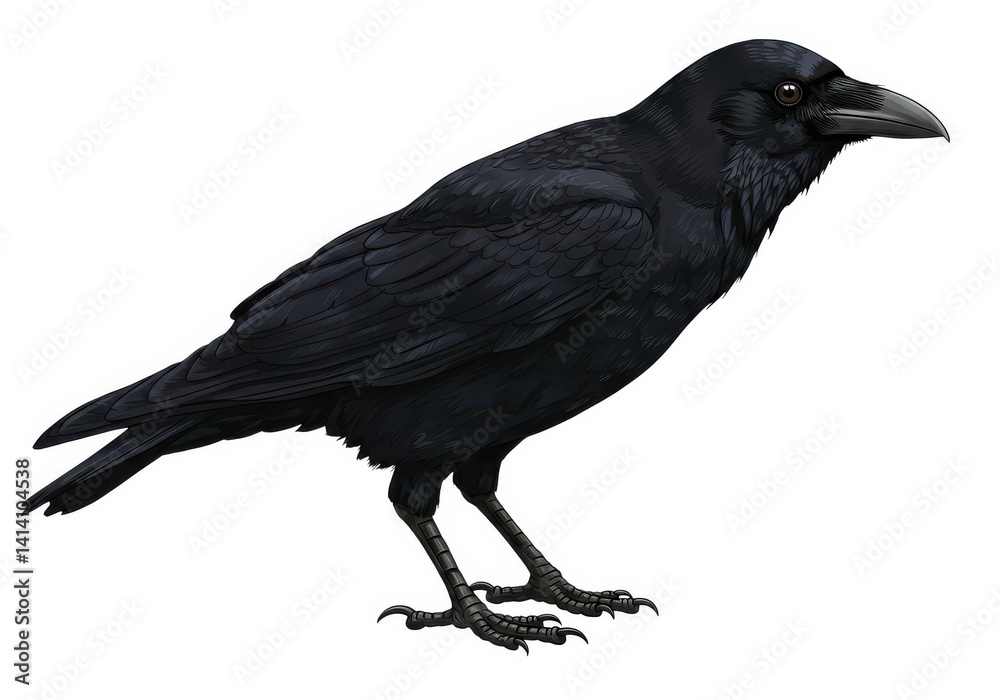 Obraz premium Isolated illustration of a corvus bird isolated on white background
