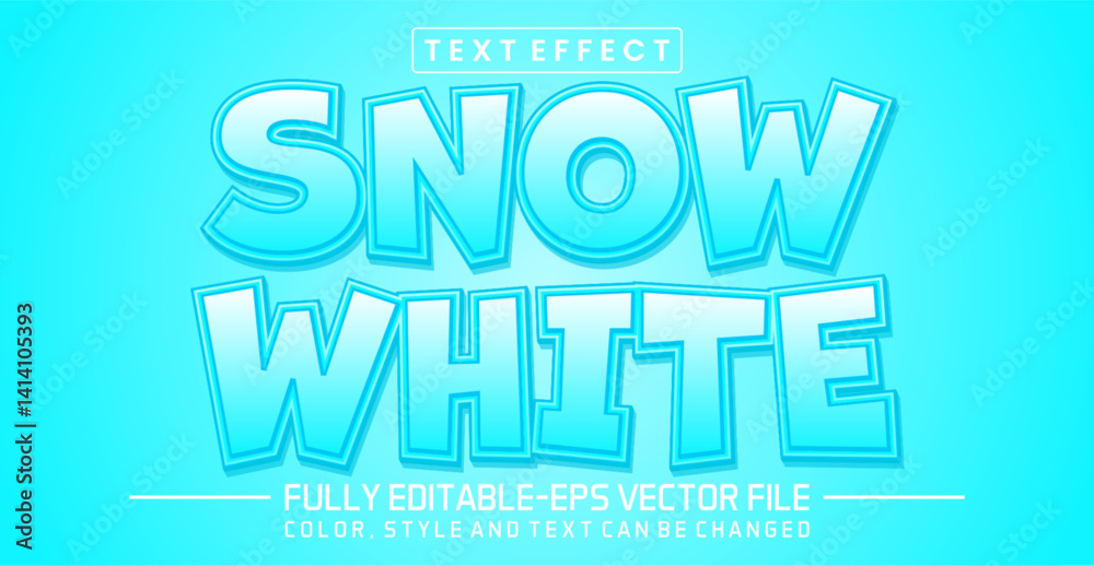 Snow white font Text effect editable Snow white font Text effect editable