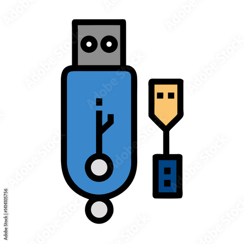 USB Flash Drive with Connector Plug Icon Design