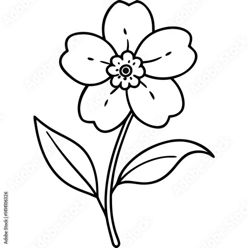 hand drawn forget flower outline illustration 