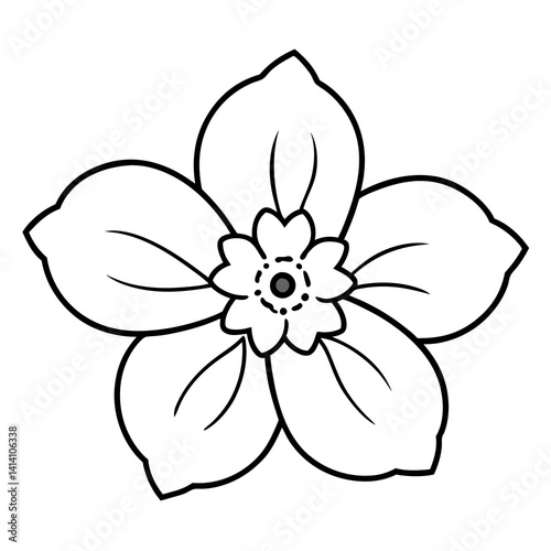 hand drawn forget flower outline illustration 