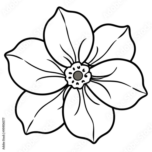 hand drawn forget flower outline illustration 