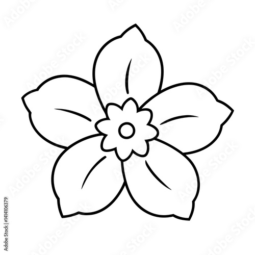 hand drawn forget flower outline illustration 