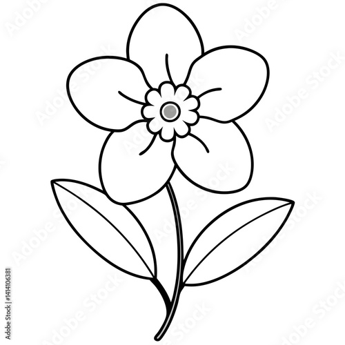 hand drawn forget flower outline illustration 