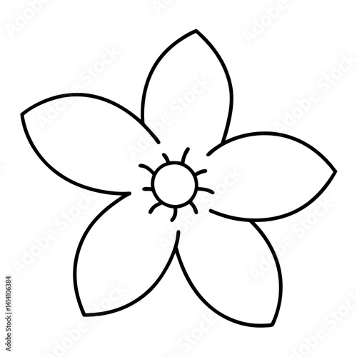 hand drawn forget flower outline illustration 