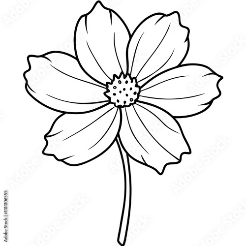 hand drawn garden flower outline illustration 