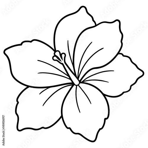 hand drawn heather flower outline illustration 