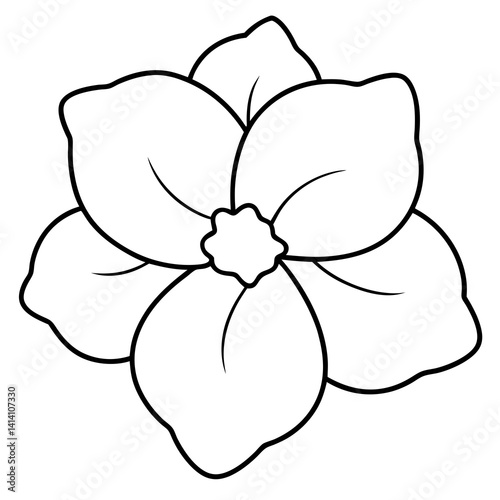 hand drawn impatiens flower outline illustration 