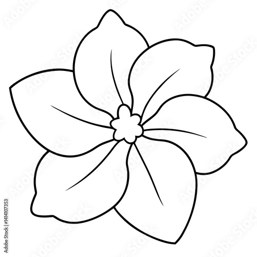 hand drawn impatiens flower outline illustration 