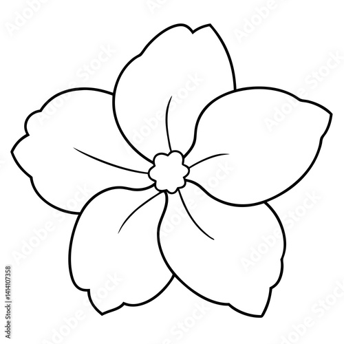 hand drawn impatiens flower outline illustration 