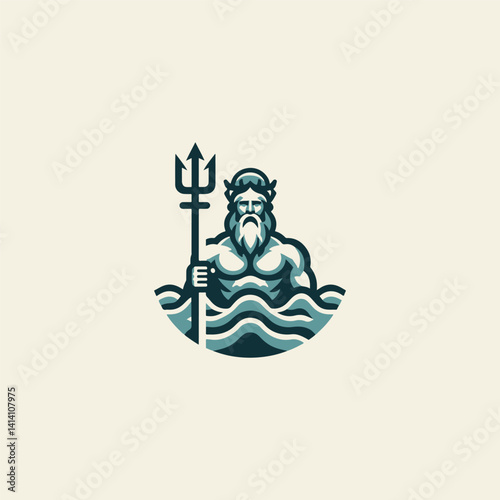 Poseidon god logo