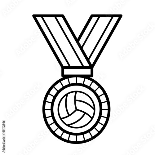 volleyball medal – vector icon.