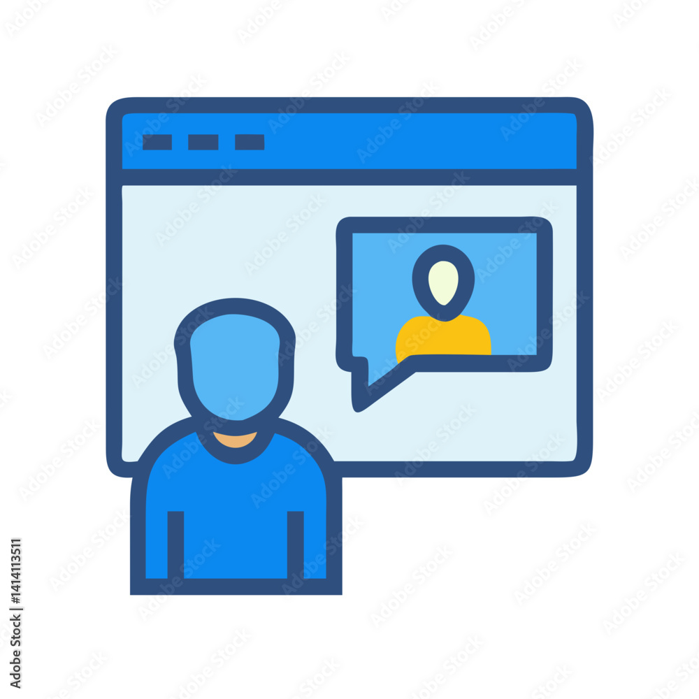 Video Call Presentation Slide Display Icon Design Video Call Presentation Slide Display Icon Design