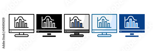 Histogram Icon Set Multiple Style Collection