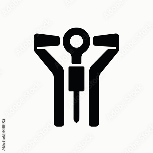  very simple flat and single minimalist Wine Opener Silhouettes in black on a white background