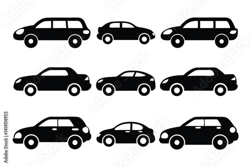 car transport vehicle icon black silhouette design