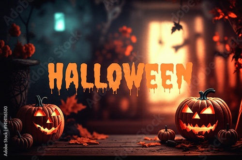 Obraz na płótnie Kartki na święto halloween. Kolorowe czasami śmieszne i straszne jednocześnie. w salonie