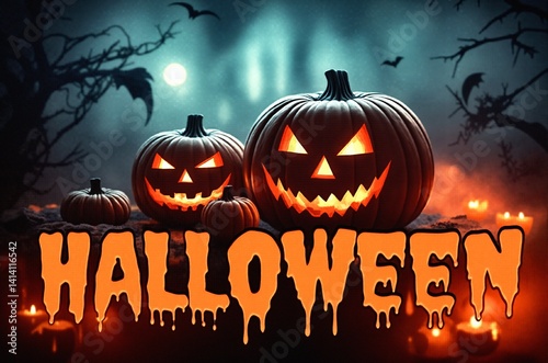 Obraz na płótnie Kartki na święto halloween. Kolorowe czasami śmieszne i straszne jednocześnie. w salonie