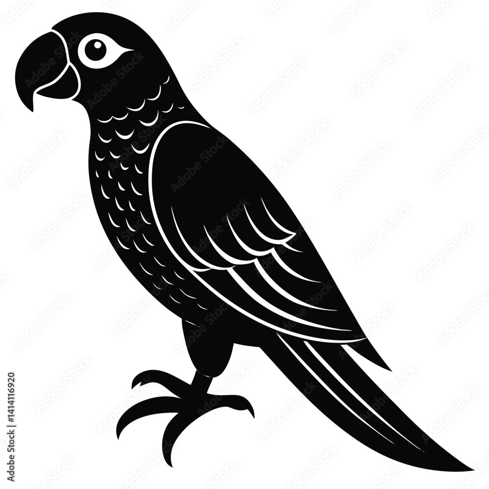Fototapeta premium Parrot bird silhouette vector design
