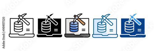 Data Mining Icon Set Multiple Style Collection