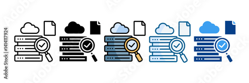 Data Discovery Icon Set Multiple Style Collection