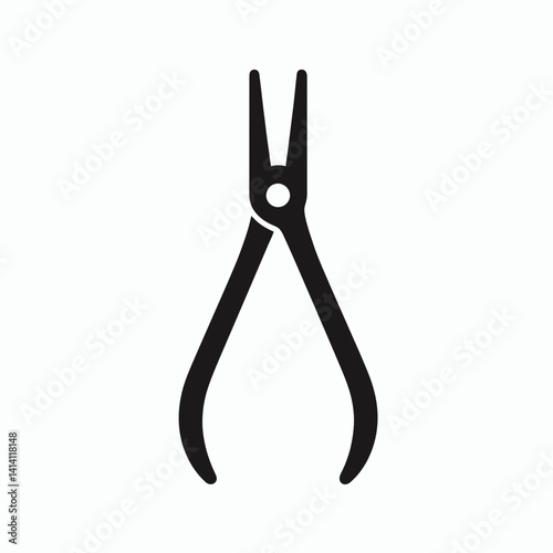  very simple flat and single minimalist Tongs Tip Silhouettes in black on a white background 
