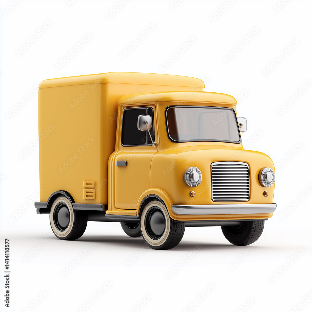 Fototapeta premium 3d yellow truck
