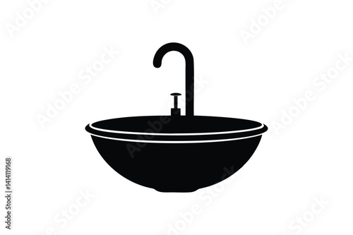 Sink icon silhouette