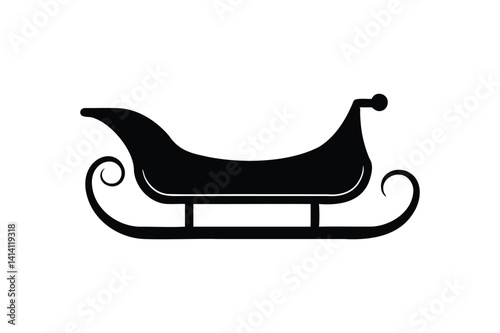 Sledge icon silhouette on white background