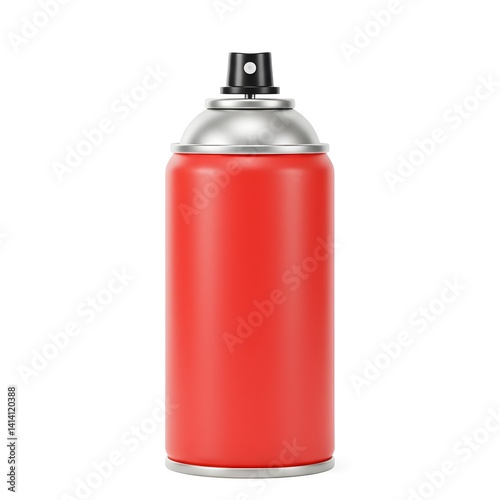 Vibrant Red Spray Paint Can on White Background for Creative Projects