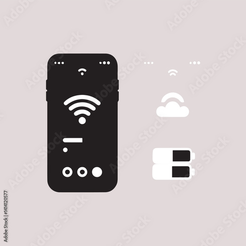 Minimal Smart Home App Interface – Vector Illustration of Mobile UI Design