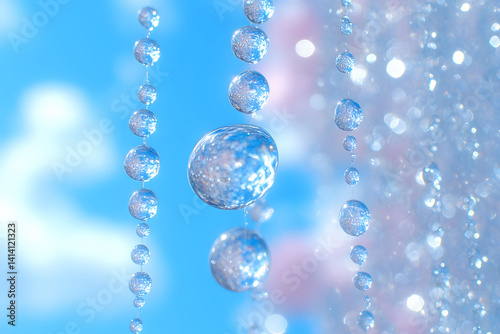 Delicate Glass Beads in Sunlight Creating Dreamy Abstract Pattern