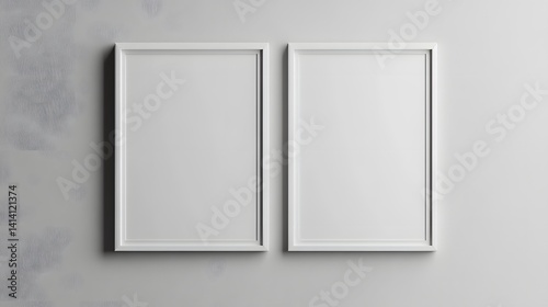 straight white minimalist A4 frames mockup