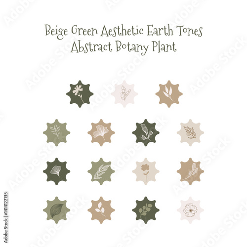 beige green aesthetic earth tones abstract botany plant