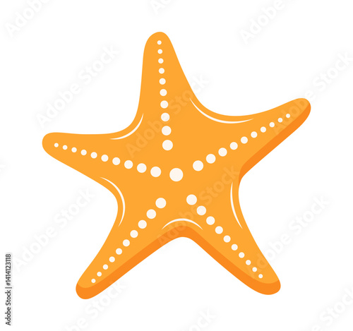 Yellow cartoon star fish sea animal cartoon illustration