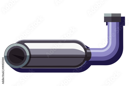 Clean Exhaust Pipe Icon with Smoke Details