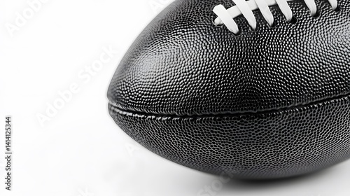 Obraz na płótnie Classic black-white football photographed in close-up against pure white background, emphasizing clean shape, detailed texture, and high contrast for modern studio-based sport concepts w salonie