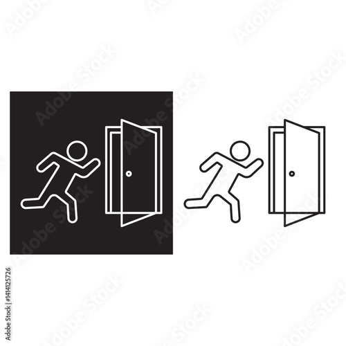 Emergency Exit Icon, Essential Safety Navigating Emergency Exit Routes, Your Guide to Emergency Exit Procedures, Evacuation Essentials Ensuring Clear Emergency Exits, sheet, vector