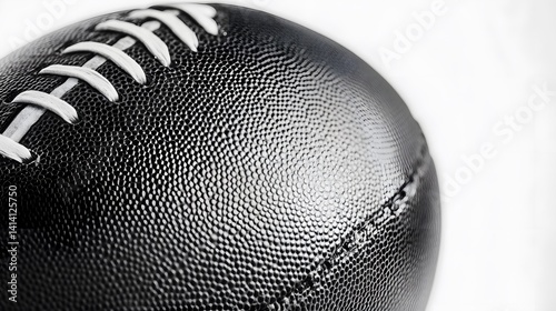 Obraz na płótnie Classic black-white football photographed in close-up against pure white background, emphasizing clean shape, detailed texture, and high contrast for modern studio-based sport concepts w salonie